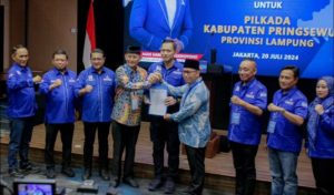 Hizbullah Dampingi Adi Erlansyah mendapat Rekomendasi dari Partai Demokrat di Pilkada Pringsewu