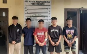 Lima Remaja Diamankan Polisi dan Warga Saat Hendak Perang Sarung di Gadingrejo