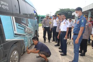 Polres Pringsewu, Dinas Perhubungan dan Jasa Raharja Inspeksi Keselamatan Angkutan Lebaran