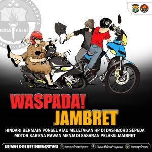 Waspada Jambret, Polres Pringsewu Imbau Tidak Bermain Ponsel Saat Berkendara