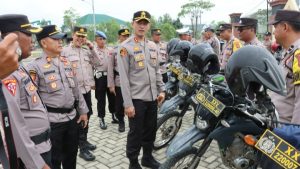 Pastikan Kesiapan Pemilukada, Polres Pringsewu Lakukan Apel Pengecekan Peralatan