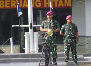 Jajaran Brigif 4 Mar/BS mengikuti Apel Khusus lewat vicon yang dipimpin Dankormar